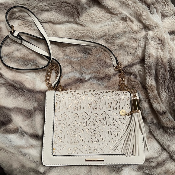 Aldo Handbags - Aldo White Crossbody Purse with Gold details
